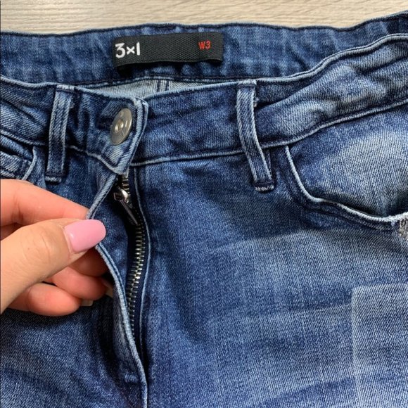 3x1 Raw Hem Distressed Skinny Jeans - Picture 7 of 14